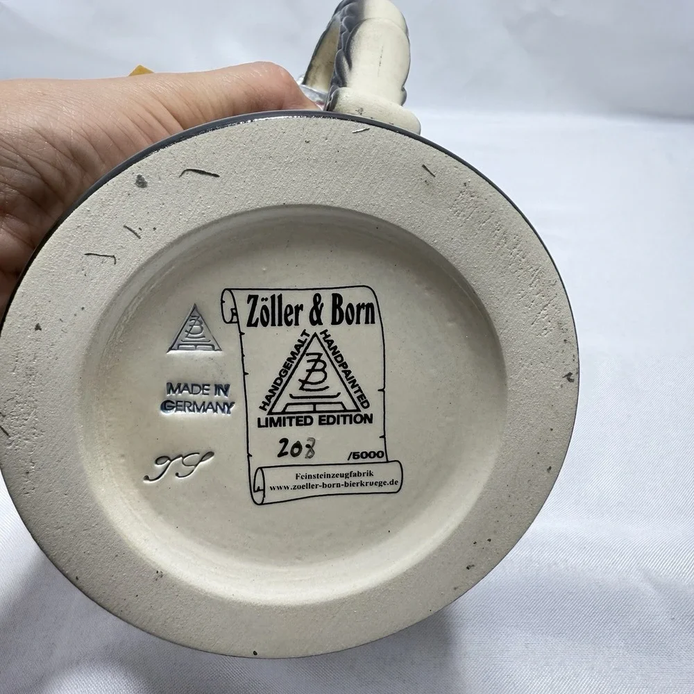 Zoller Born Beer Stein 30 Year Fall Of Berlin Wall #207/5000 Pewter Lid Mint COA